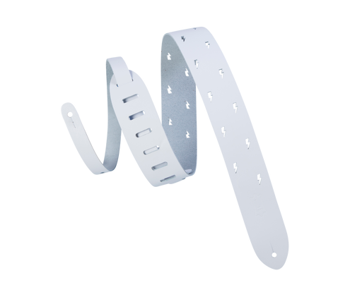 Levy's M12LBC-WHT 2" Wide White Chrome-tan Leather Guitar Strap