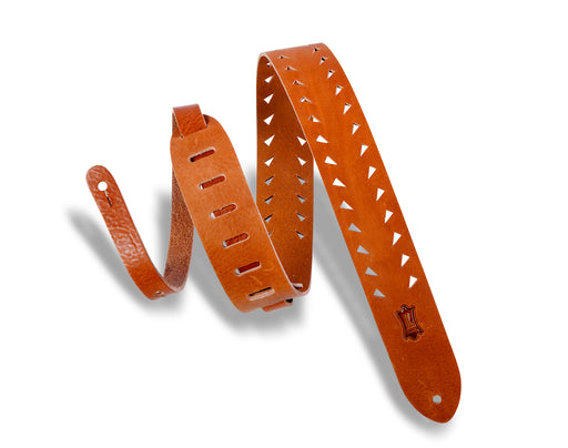 Levy's M12TTV-TAN 2" Wide Tan Veg-tan Leather Guitar Strap