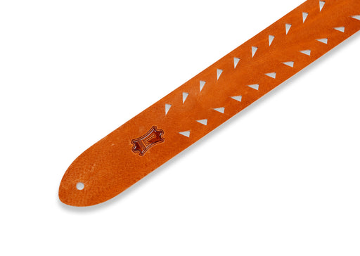 Levy's M12TTV-TAN 2" Wide Tan Veg-tan Leather Guitar Strap