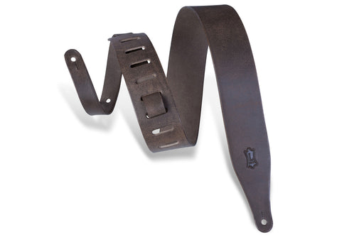 Levy's M17D-DBR 2 1/2" Wide Dark Brown Veg-Tan Leather Guitar Strap