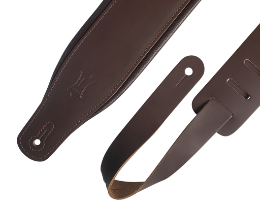 Levy's M26PD-DBR_DBR 3 inch Wide Top Grain Leather Guitar Straps