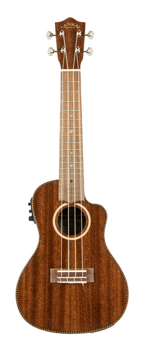 Lanikai MAS-CEC All Solid Mahogany Concert with Kula Preamp Acoustic Electric Ukulele