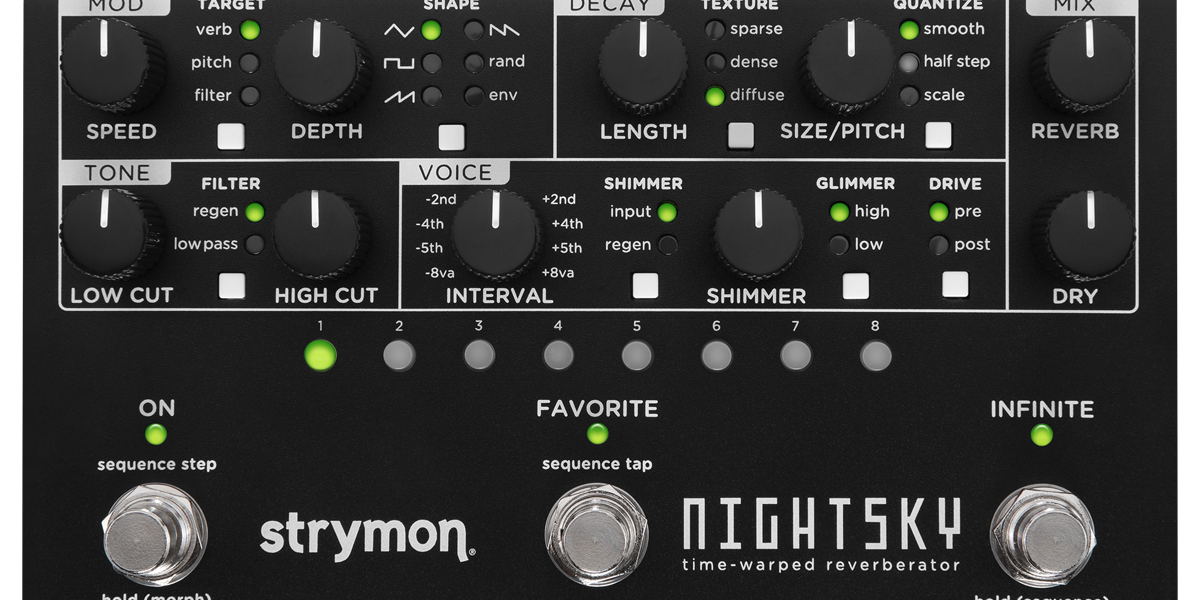 Strymon Midnight Edition Nightsky Time-Warped Reverberator Guitar