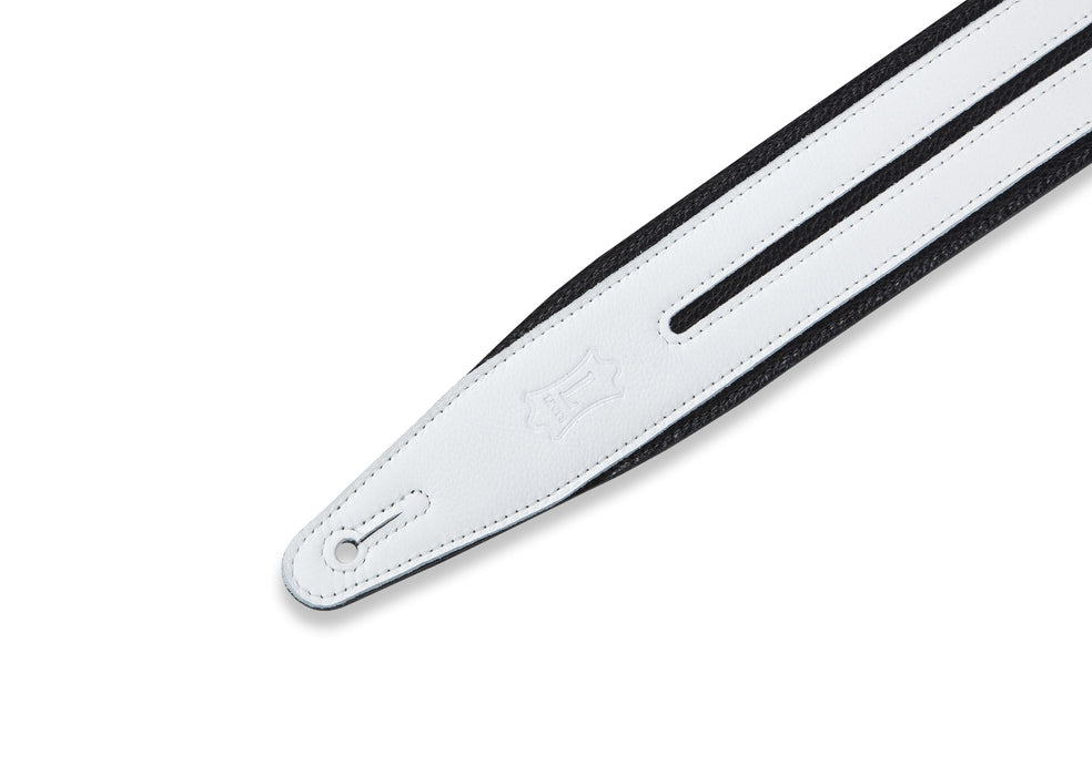 Levy's MG317DRS-WHT_BLU 2 1/2" Wide White Garment Leather Straps