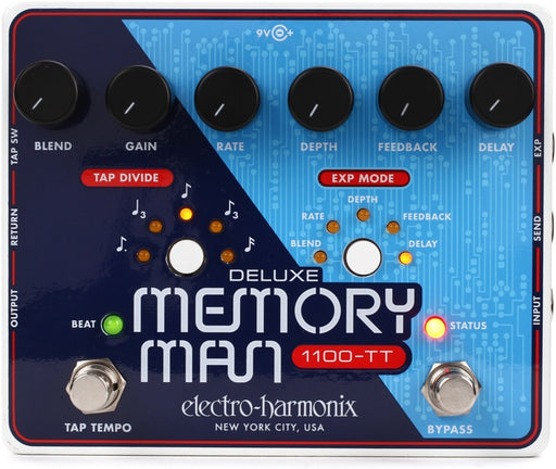 Electro-Harmonix Deluxe Memory Man 1100-TT Delay Pedal with Tap Temp