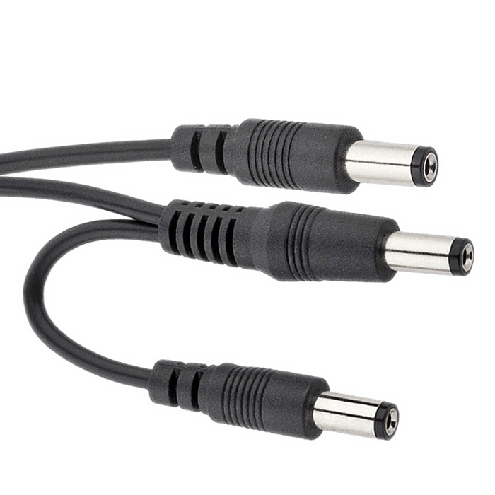 Voodoo Lab PPAY Voltage doubler adapter: two 2.1mm straight barrels to 2.1mm female: 4” Power Cable