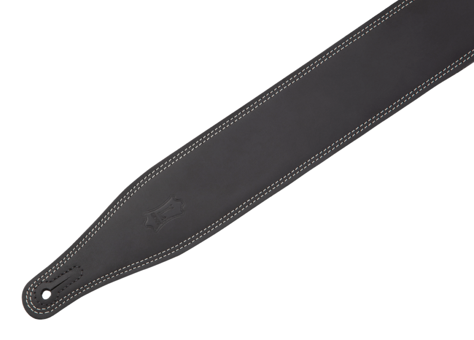 Levy's M17BDS-BLK 2 1/2" Black Pull-up Leather Guitar Strap With Soft Garment Leather Backing