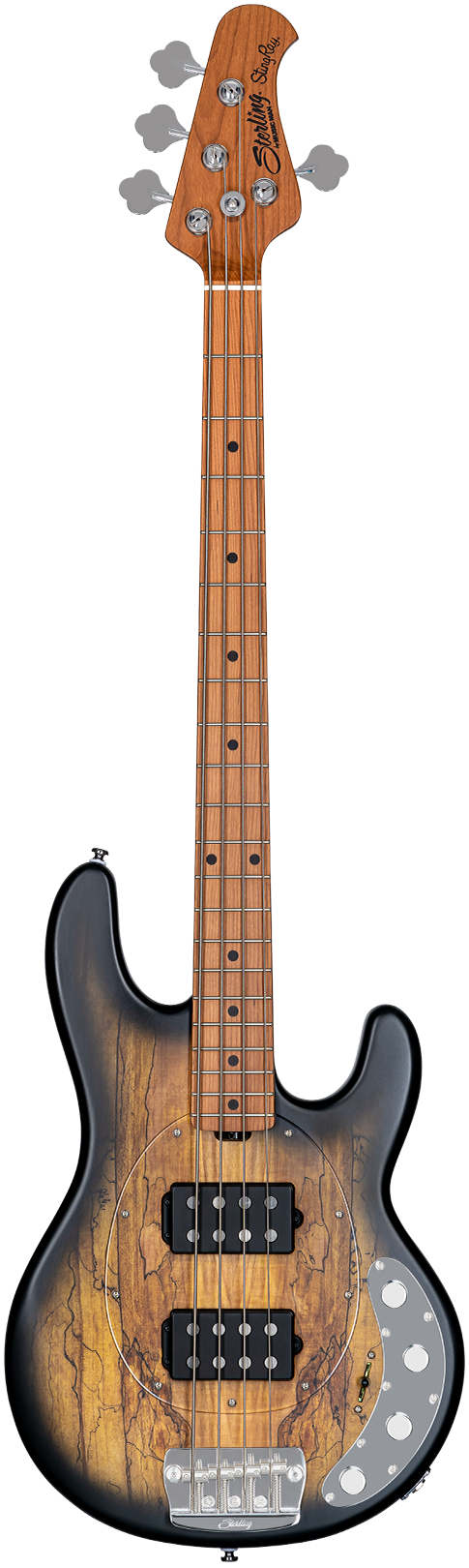 Sterling by Music Man StringRay HH Spalted Maple Top Natural Burst Stain