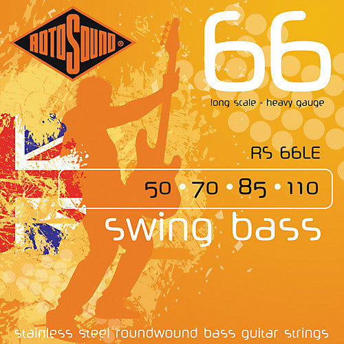 Rotosound RS66LE Swing Bass Long Scale Heavy Gauge 50-110 Stainless Steel Roundwound Bass Guitar Strings