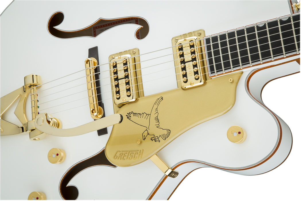 Gretsch G6136T-WHT Players Edition Falcon with String-Thru Bigsby Filter'Tron Pickups White Electric Guitar