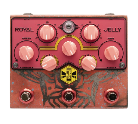 BeetronicsFX Custom Shop Pink Royal Jelly Overdrive Fuzz Guitar Pedal