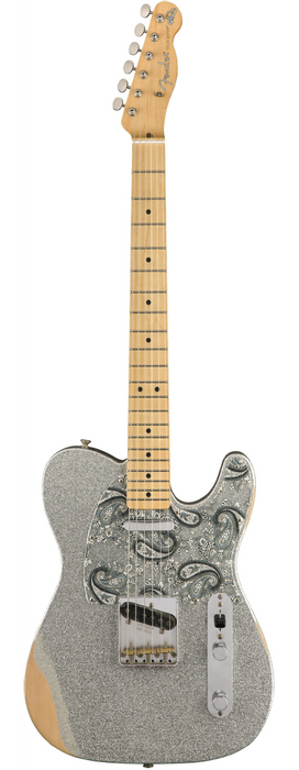 Fender Brad Paisley Road Worn Telecaster Silver Sparkle With Bag