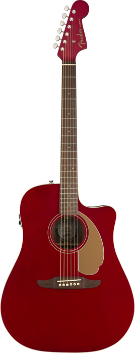 DISC - Fender California Series Redondo Player Acoustic Electric Guitar Candy Apple Red with Bag