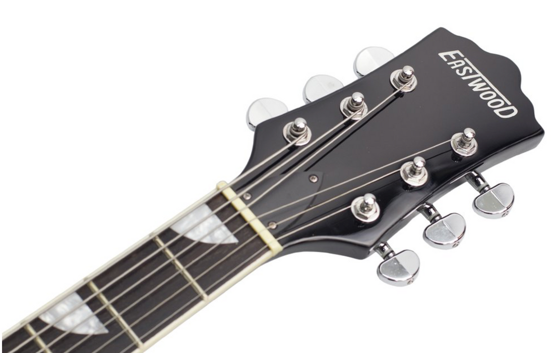 Eastwood Classic 6 Baritone 6 String Semi Hollow Guitar Black
