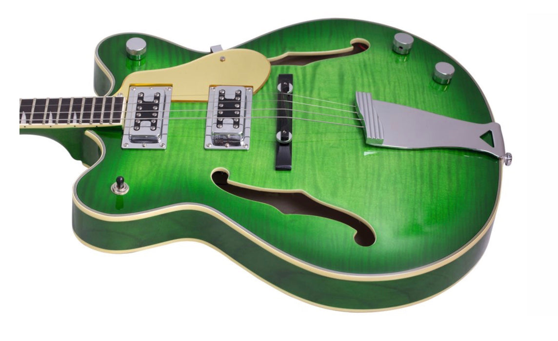 Eastwood Classic Tenor 4 String Semi Hollow Guitar Greenburst Truetone Music