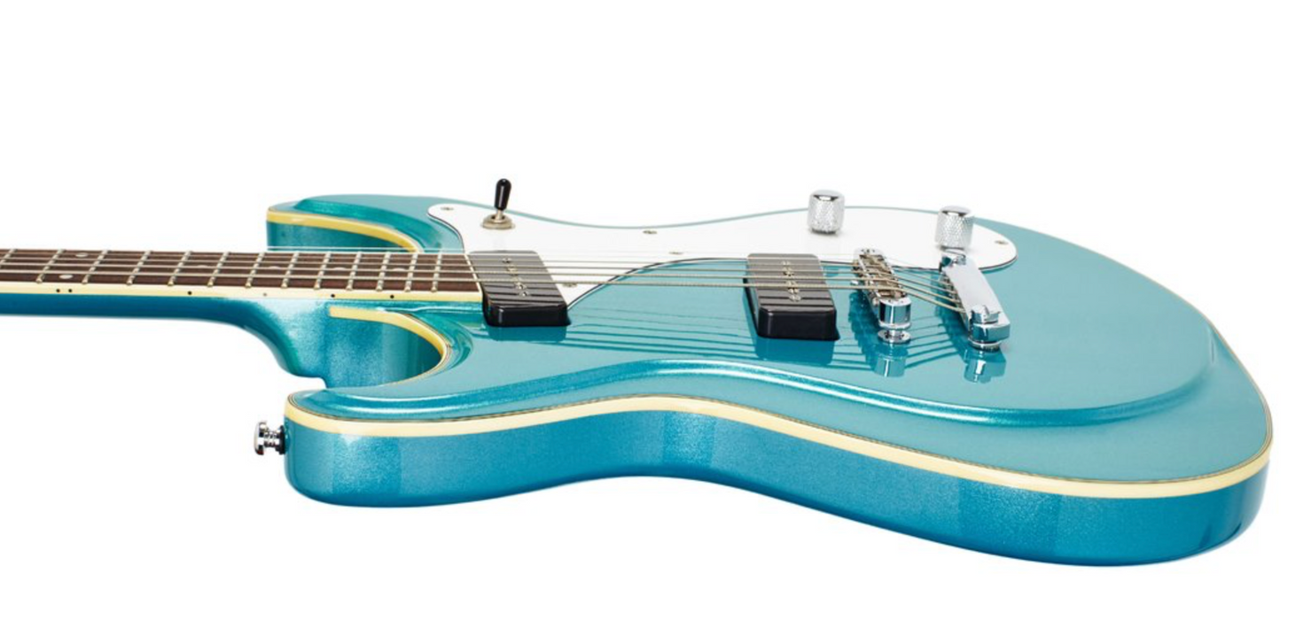 Eastwood Sidejack Baritone Electric Guitar - Metallic Blue