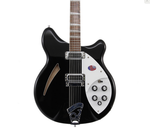 Rickenbacker 360/12 Jetglo Semi Hollow Black Guitar With OHSC