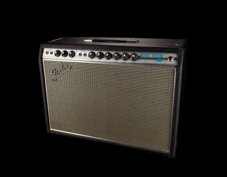 Vintage 1968 Fender Deluxe Reverb Black/Silver Guitar Amp Combo