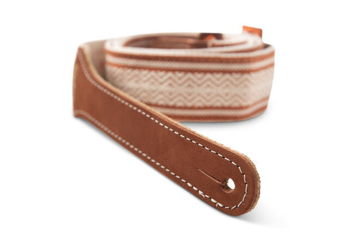 Taylor Academy Strap White/Brown Jacquard Cotton 2"