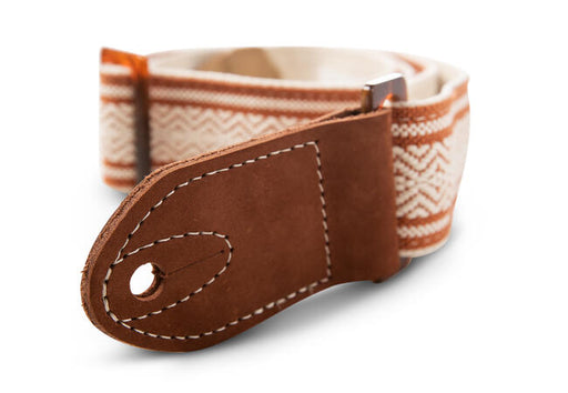 Taylor Academy Strap White/Brown Jacquard Cotton 2"