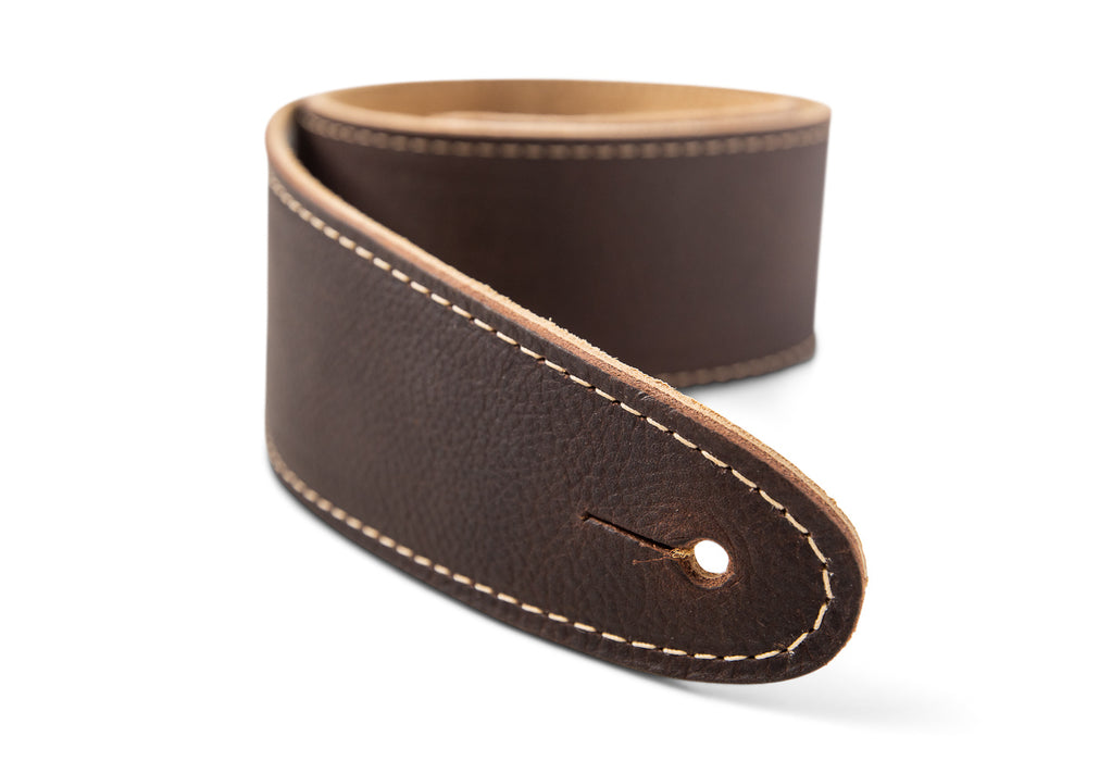 Taylor Strap Chocolate Brown Leather Suede Back 2.5"