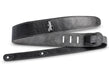 Taylor Strap Black Leather Suede Back 2.5" Silver Logo