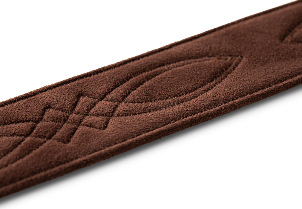 Taylor Vegan Leather Strap Chocolate Brown w/ Stitching 2.0" Embossed Logo