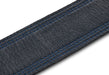 Taylor Blue Denim Strap Navy Leather Edges 2.5" Embossed Logo