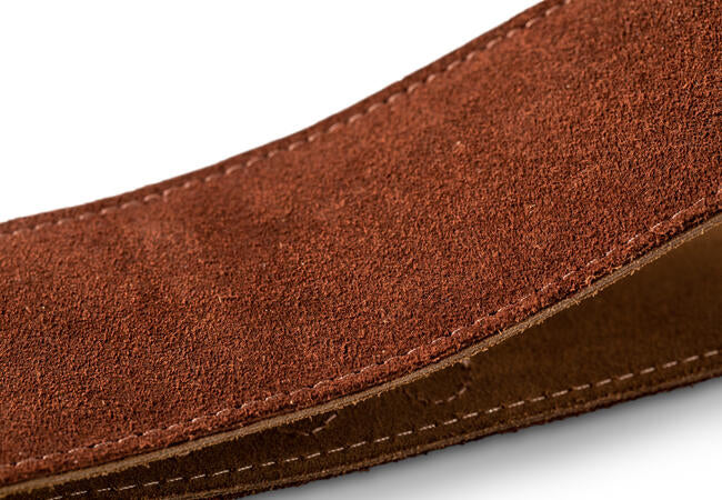 Taylor Strap Embroidered Suede Chocalate Brown 2.5"