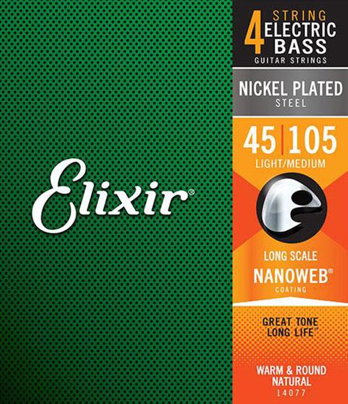 Elixir 14077 Light/Medium 45-105 Long-Scale Nanoweb Bass Strings