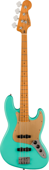 Squier 40th Anniversary Jazz Bass®, Vintage Edition, Maple Fingerboard, Gold Anodized Pickguard, Satin Seafoam Green Bass Guitars