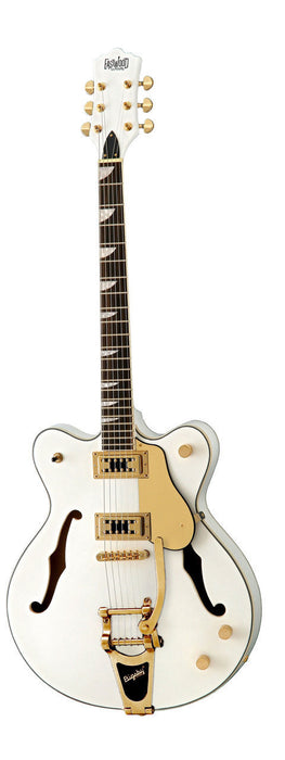 Eastwood Airline Classic 6 Deluxe Semi Hollow Guitar w/ Bigsby White