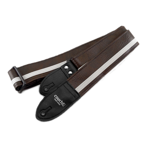 Couch Brown with White Racer X Guitar Strap - RX006