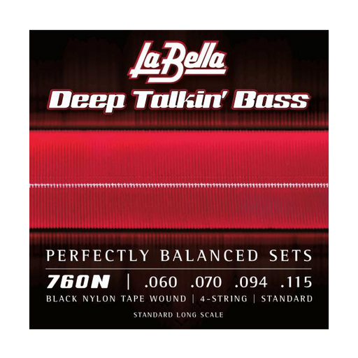 La Bella 760N Black Nylon Tape Bass Strings