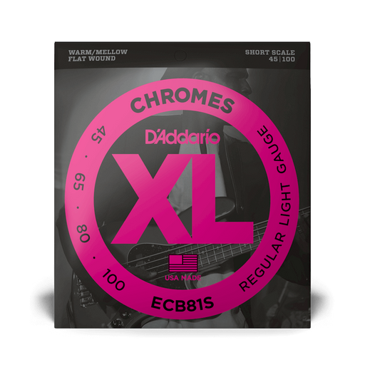 D'Addario ECB81S Set Bass Chromes 45-100 Short Scale Strings