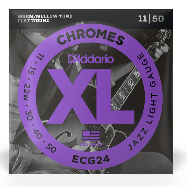D'Addario ECG24 Set Guitar Chromes Jazz Light Strings