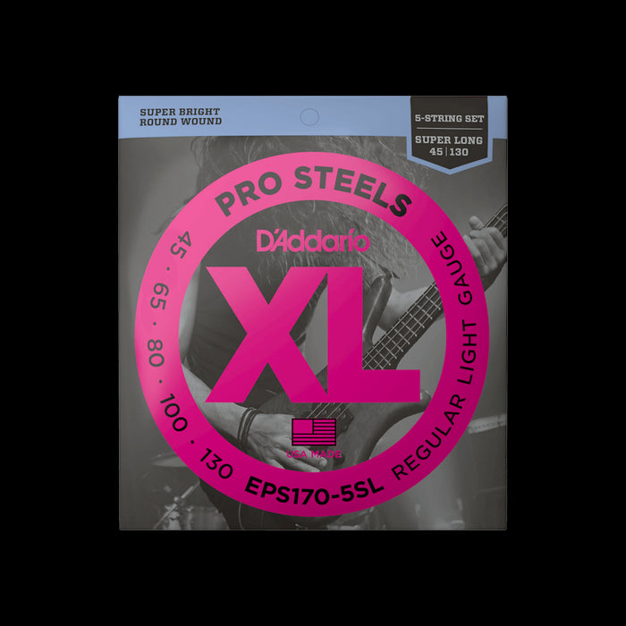 D'Addario EPS170-5SL Pro Steels 45-130 Super Long Scale 5-string Bass Strings