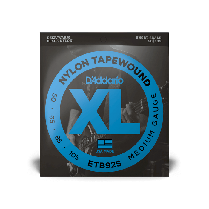 D'Addario ETB92S Set Bass Tape-Wound 50-105 Medium Gauge Short Scale Strings