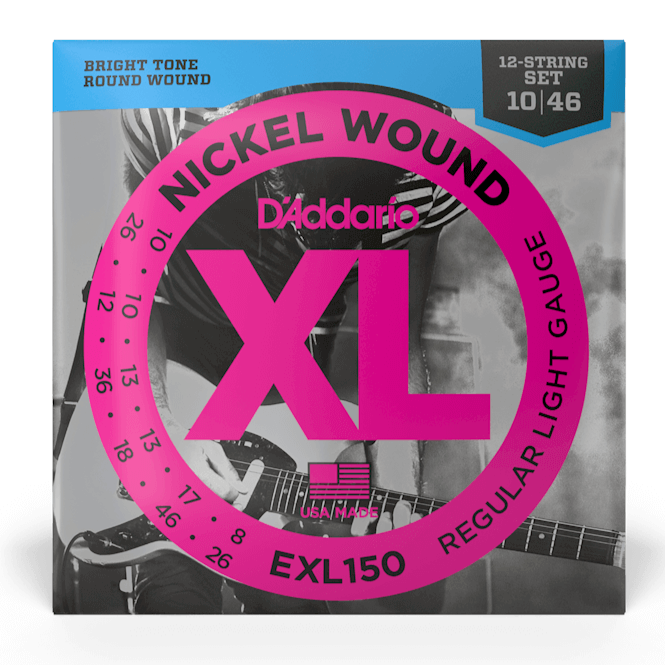 D'Addario EXL150 Set Guitar XL Regular Light 12-string Strings