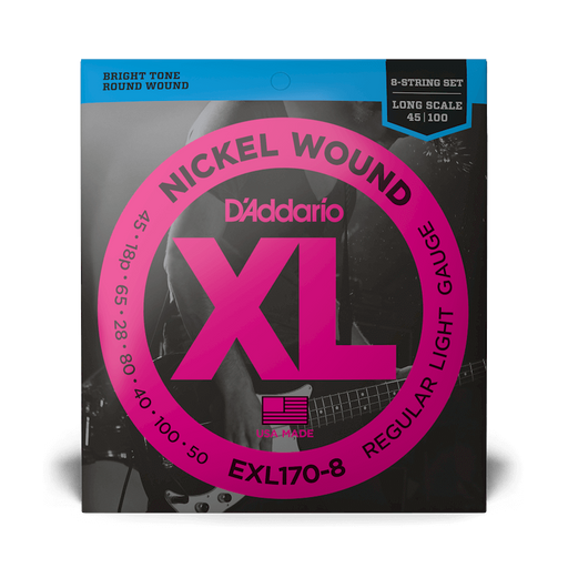 D'Addario EXL170-8 Set Bass XL 45-100 Long Scale 8-string Strings
