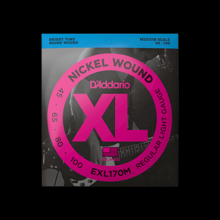 D'Addario EXL170M Set Bass XL 45-100 Medium Scale Strings