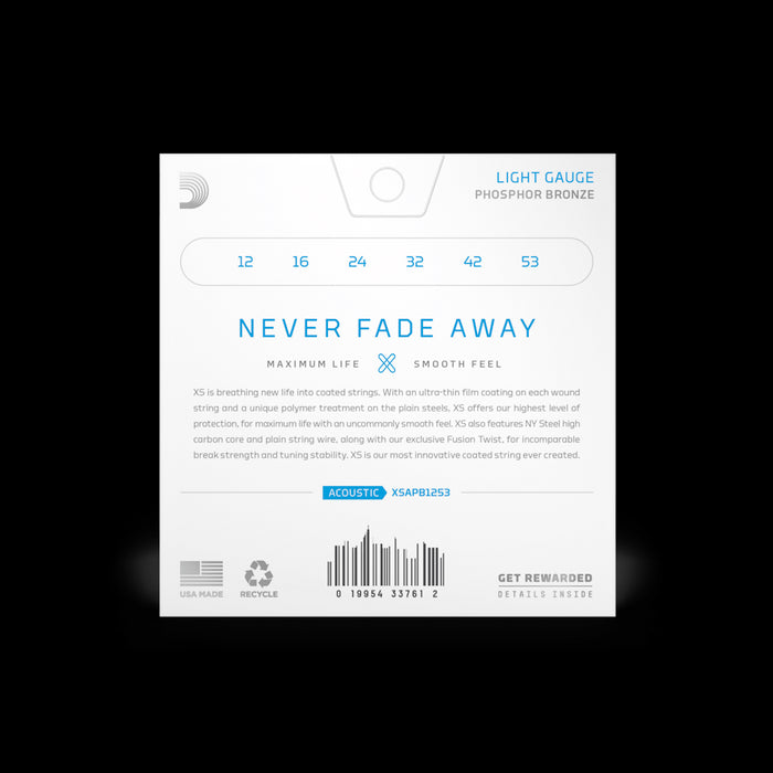 D'Addario XSAPB1253 Phosphor Bronze 12-53 Acoustic Guitar Strings