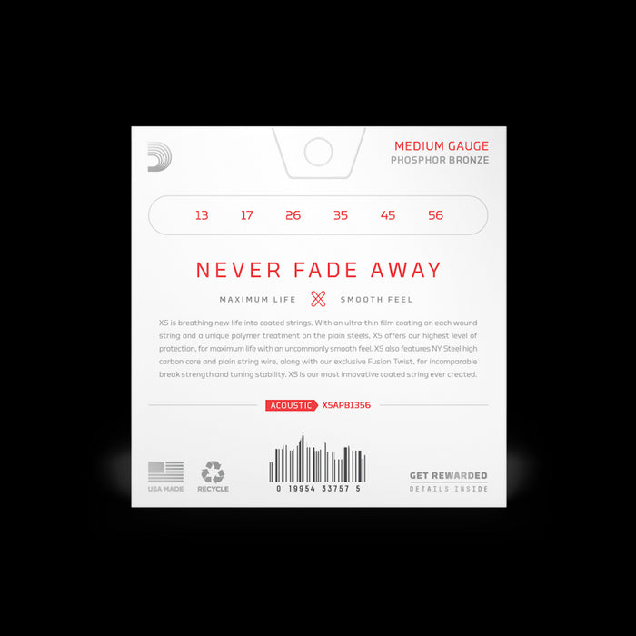 D'Addario XSAPB1356 Phosphor Bronze 13-56 Acoustic Guitar Strings