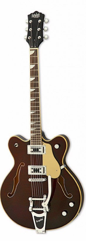 Eastwood Airline Classic 6 Deluxe Semi Hollow Guitar w/ Bigsby Walnut