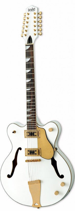 Eastwood Airline Classic 12 String Semi Hollow Guitar White