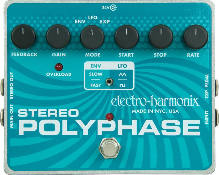 Electro-Harmonix Stereo Polyphase Analog Optical Envelope/LFO Phase Shifter Guitar Pedal