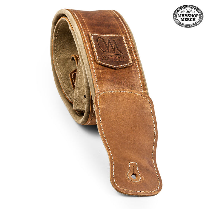 Mayones Leather Guitar/Bass Guitar Strap - Lite Brown