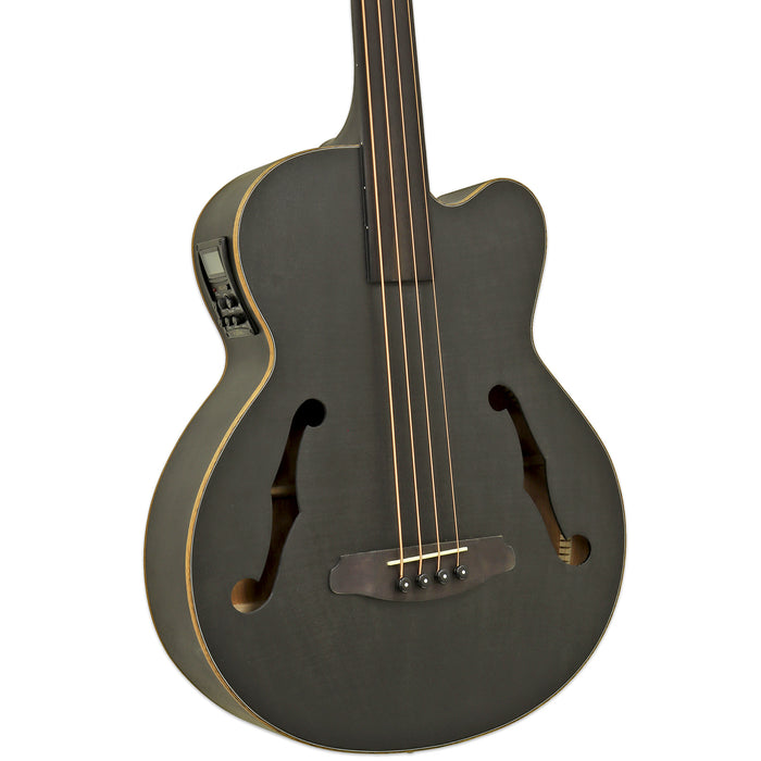 Aria FEBF2M-FL Medium Scale Fretless Stained Black Acoustic Bass