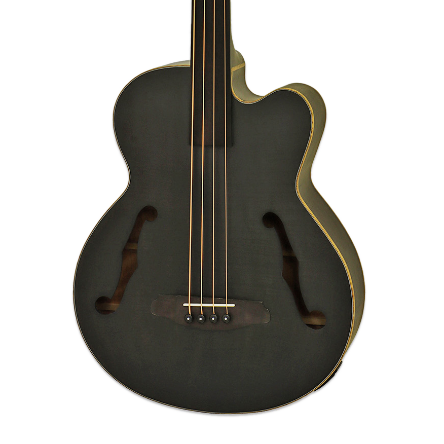 Aria FEBF2M-FL Medium Scale Fretless Stained Black Acoustic Bass