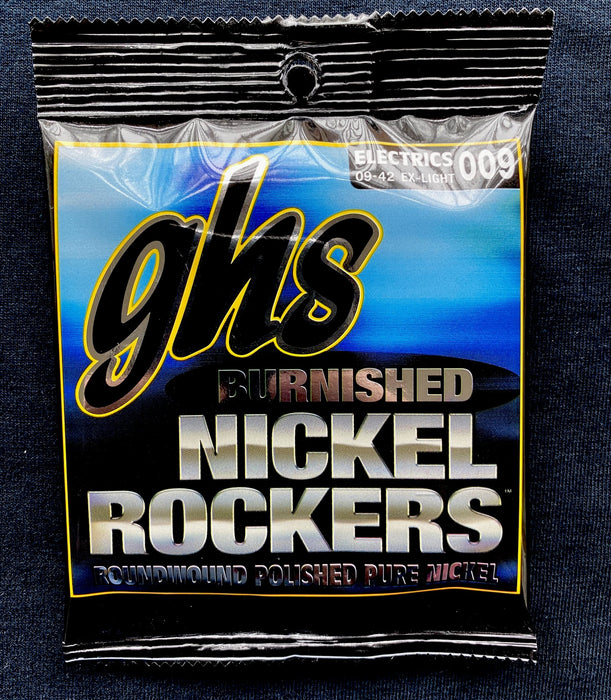 GHS BNR-XL Burnished Nickel Rockers Extra Light Electric Guitar Strings